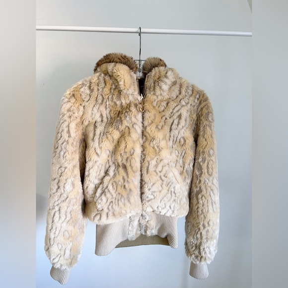 Y2K Baby Phat reversible faux fur satin bomber Jacket M - Picture 1 of 12